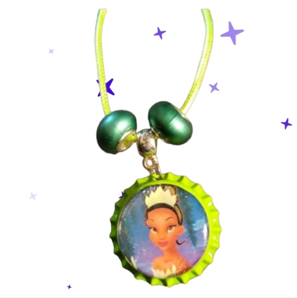 New Princess & the frog Tiana handmade bottlecap necklace new